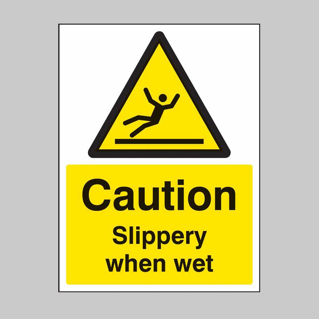 Caution Slippery When Wet Sign - Ready Set SuppliedCaution Slippery When Wet SignRigid Plastic14229E