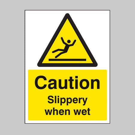 Caution Slippery When Wet Sign - Ready Set SuppliedCaution Slippery When Wet SignRigid Plastic14229E