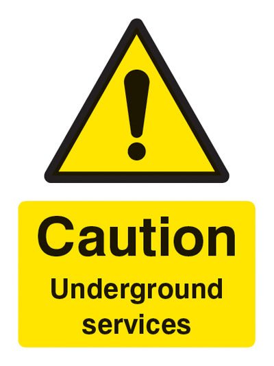 Caution Underground Services Sign - Ready Set SuppliedCaution Underground Services SignRigid Plastic14015E