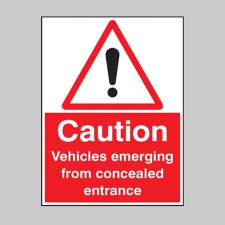 Caution Vehicles Emerging From Concealed Entrance Sign - Ready Set SuppliedCaution Vehicles Emerging From Concealed Entrance Sign17584Q