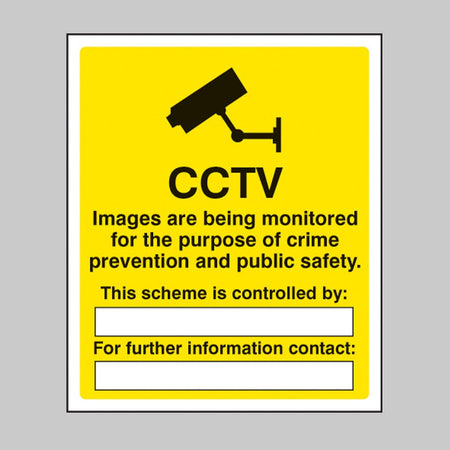 CCTV Images Being Monitored For The Purpose Of Crime Sign - Ready Set SuppliedCCTV Images Being Monitored For The Purpose Of Crime SignRigid Plastic11713H