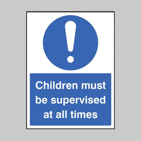 Children Must Be Supervised At All Times Sign - Ready Set SuppliedChildren Must Be Supervised At All Times SignRigid Plastic15465E