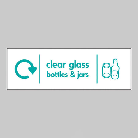 Clear Glass Bottles & Jars - Wrap Recycling Sign - Ready Set SuppliedClear Glass Bottles & Jars - Wrap Recycling SignRigid Plastic16639M
