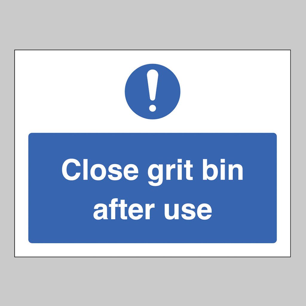 Close Grit Bin After Use Sign - Ready Set SuppliedClose Grit Bin After Use SignRigid Plastic15532E