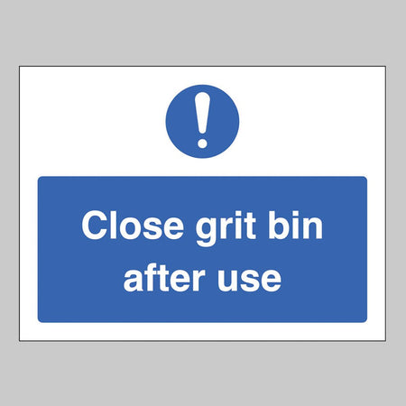 Close Grit Bin After Use Sign - Ready Set SuppliedClose Grit Bin After Use SignRigid Plastic15532E