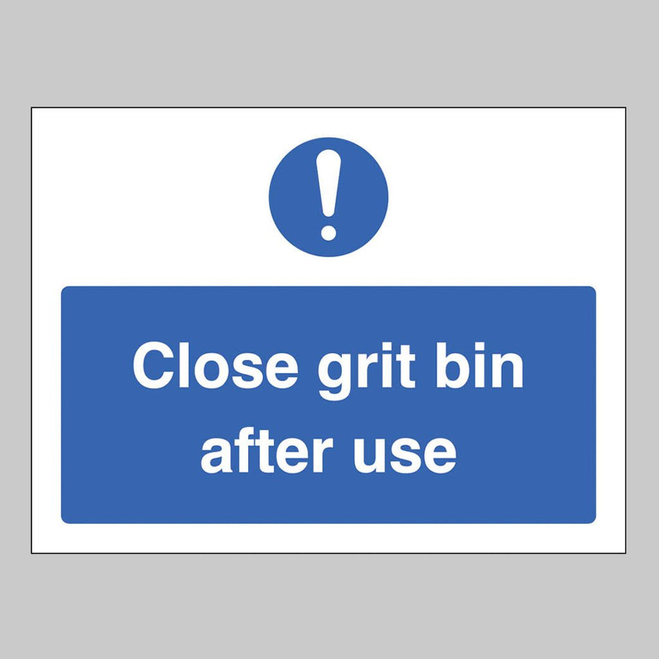 Close Grit Bin After Use Sign - Ready Set SuppliedClose Grit Bin After Use SignRigid Plastic15532E