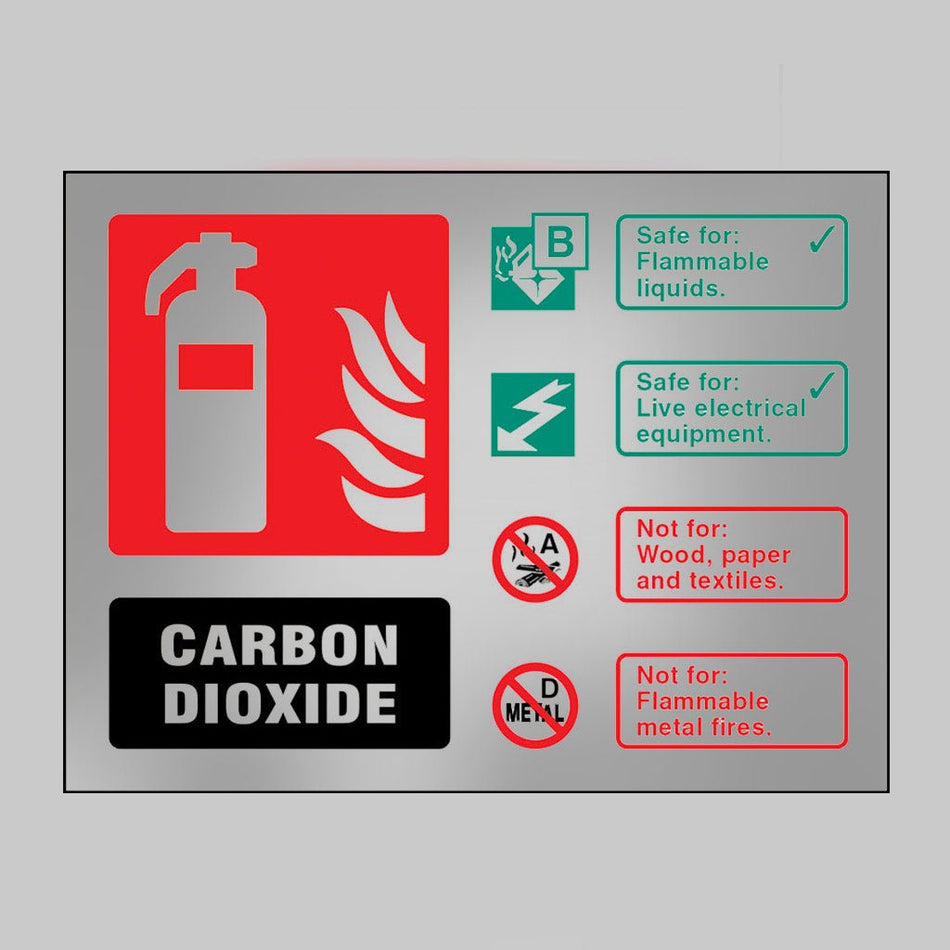 CO2 Extinguisher Identification Aluminium 150x200mm Adhesive Backed Sign - Ready Set SuppliedCO2 Extinguisher Identification Aluminium 150x200mm Adhesive Backed Sign59487