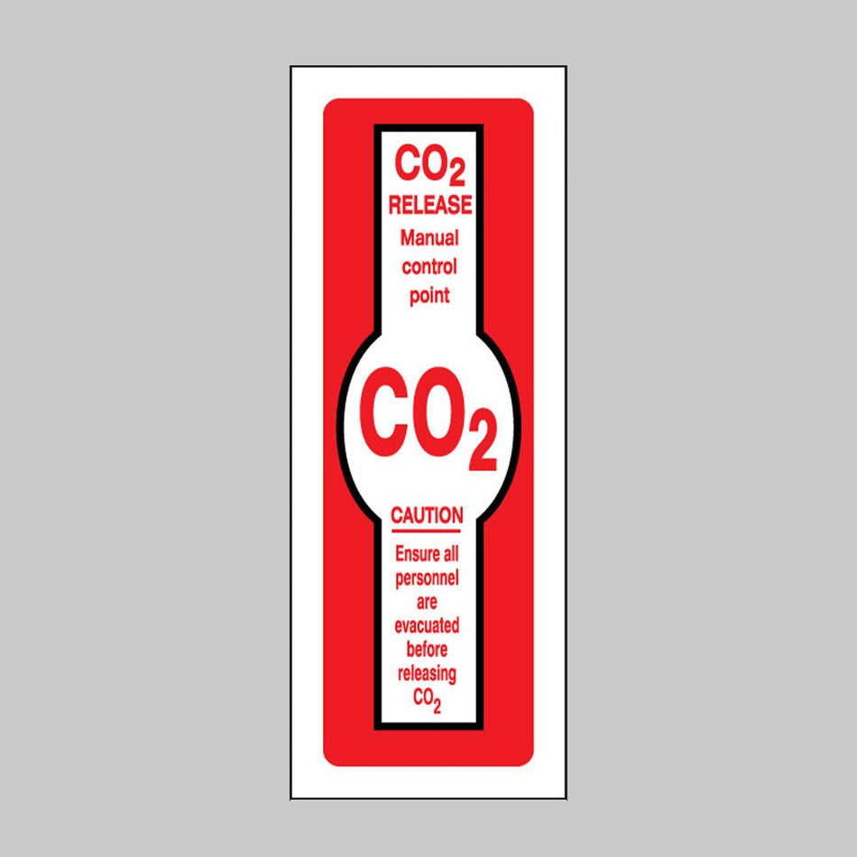 CO2 Release Manual Control Point Sign - Ready Set SuppliedCO2 Release Manual Control Point SignRigid Plastic11204S