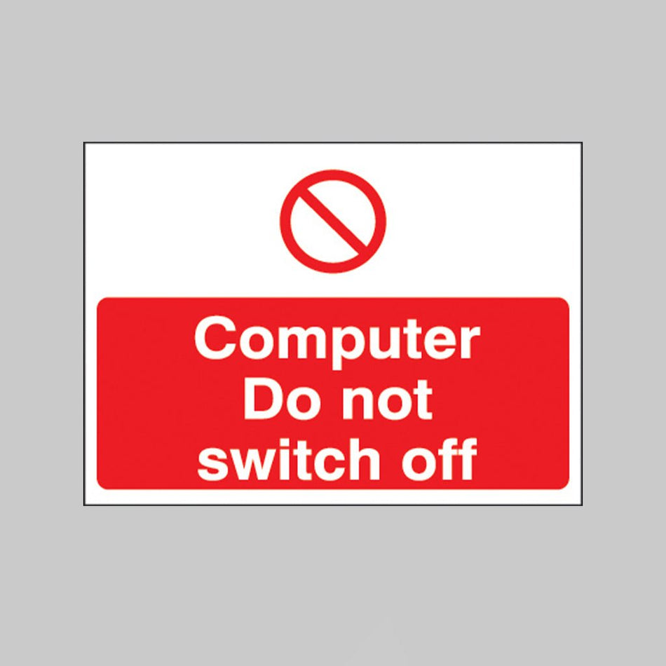 Computer Do Not Switch Off 35 x 25mm Self Adhesive Vinyl Sign - Ready Set SuppliedComputer Do Not Switch Off 35 x 25mm Self Adhesive Vinyl Sign53431