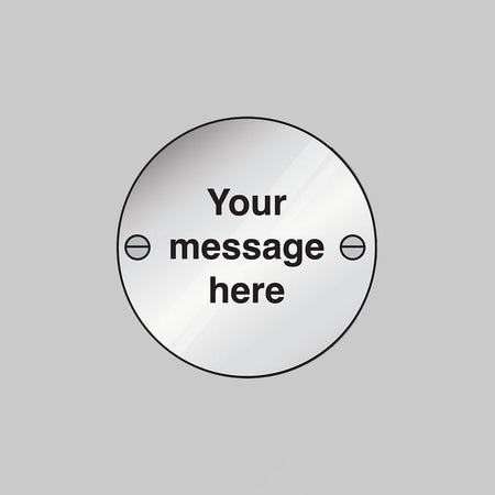 Custom Fire Door Sign 76mm Dia Aluminium Pre-Drilled With Fixings - Ready Set SuppliedCustom Fire Door Sign 76mm Dia Aluminium Pre-Drilled With Fixings53750