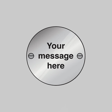 Custom Fire Door Sign 76mm Dia Stainless Steel Pre-Drilled With Fixings - Ready Set SuppliedCustom Fire Door Sign 76mm Dia Stainless Steel Pre-Drilled With Fixings53751