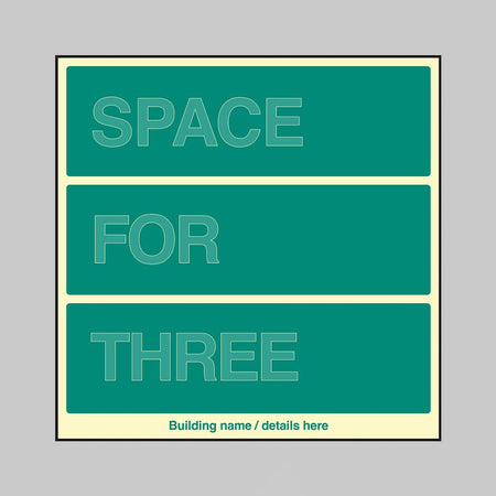 Custom Multi-Message Wayfinding Sign: Three Messages 450 x 450mm Photoluminescent Rigid - Ready Set SuppliedCustom Multi-Message Wayfinding Sign: Three Messages 450 x 450mm Photoluminescent Rigid52209