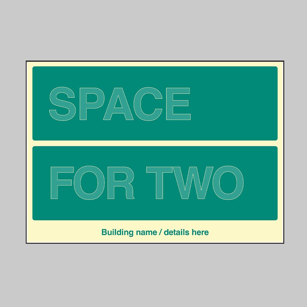 Custom Multi-Message Wayfinding Sign: Two Messages 450 x 320mm Photoluminescent Rigid - Ready Set SuppliedCustom Multi-Message Wayfinding Sign: Two Messages 450 x 320mm Photoluminescent Rigid52207