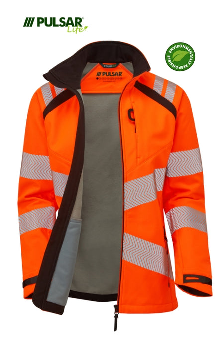 Pulsar Life Women's HV Orange Softshell Jacket