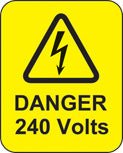 Danger 240 Volts Roll of 100 Labels 40 x 50mm - Ready Set SuppliedDanger 240 Volts Roll of 100 Labels 40 x 50mm59768
