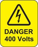 Danger 400 Volts Roll of 100 Labels 40 x 50mm - Ready Set SuppliedDanger 400 Volts Roll of 100 Labels 40 x 50mm59788