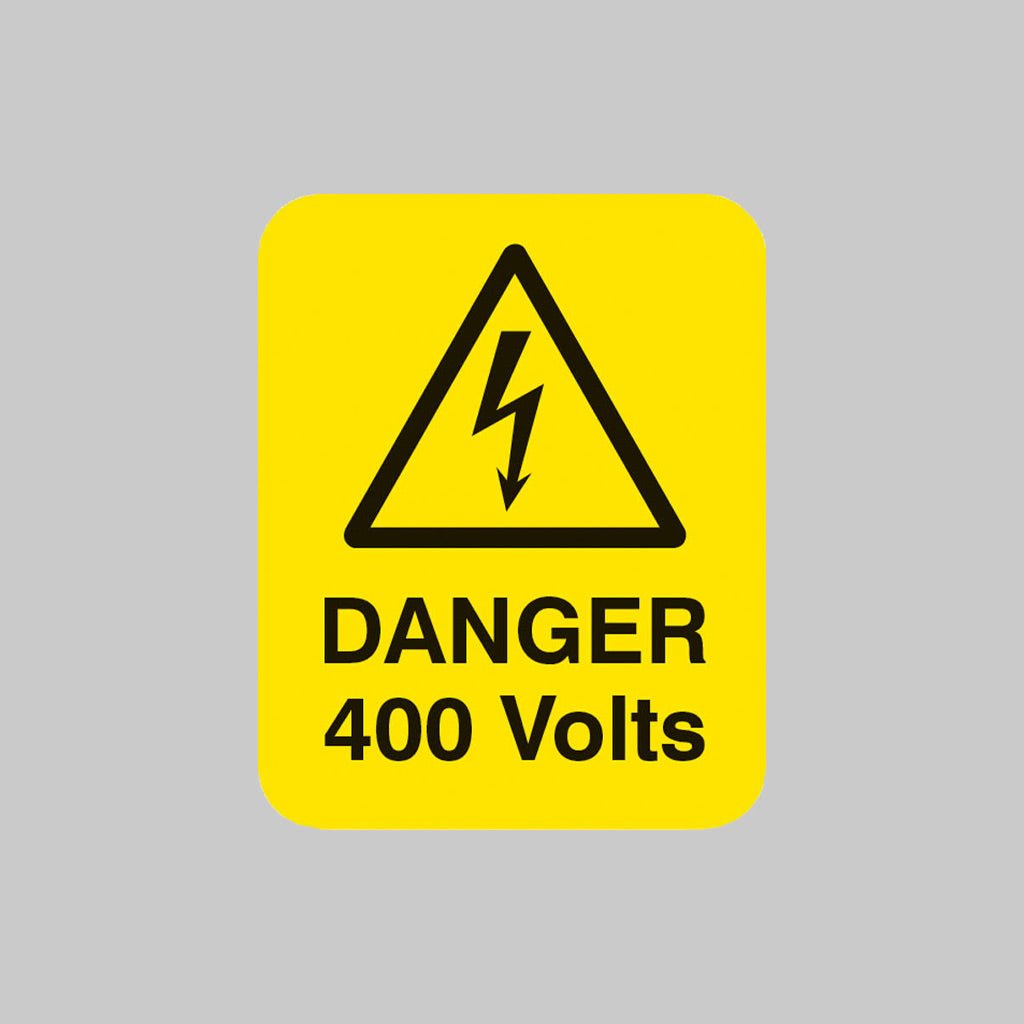 Danger 400 Volts Sheet of 25 Labels 40 x 50mm - Ready Set SuppliedDanger 400 Volts Sheet of 25 Labels 40 x 50mm54052