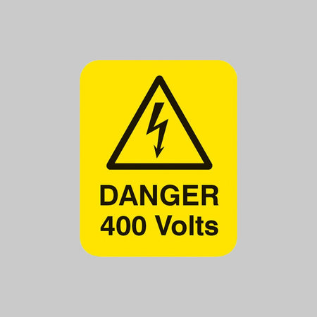 Danger 400 Volts Sheet of 25 Labels 40 x 50mm - Ready Set SuppliedDanger 400 Volts Sheet of 25 Labels 40 x 50mm54052