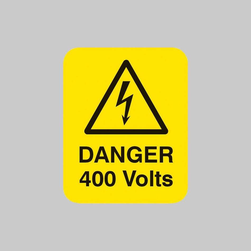 Danger 400 Volts Sheet of 25 Labels 40 x 50mm - Ready Set SuppliedDanger 400 Volts Sheet of 25 Labels 40 x 50mm54052