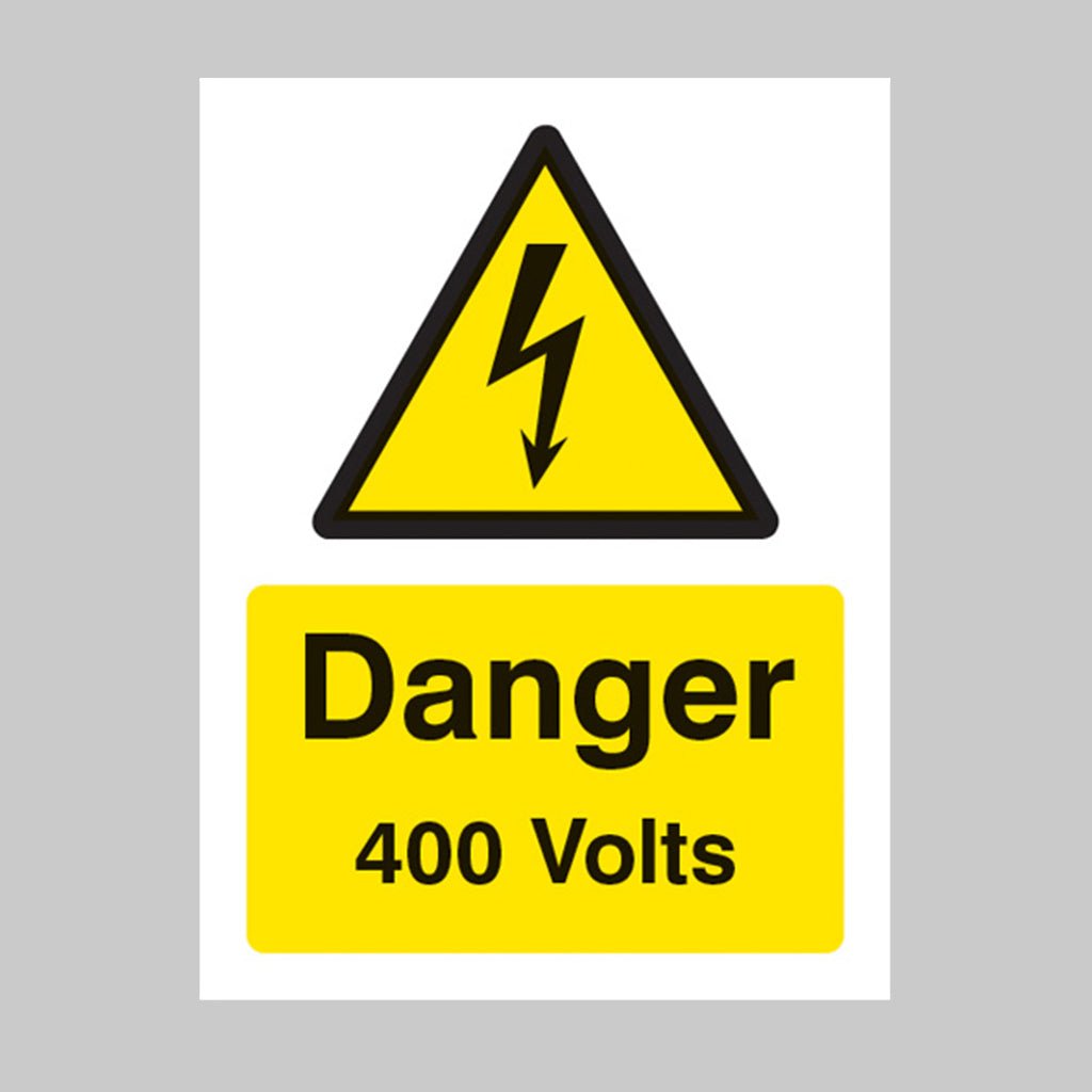 Danger 400 Volts Sign - Ready Set SuppliedDanger 400 Volts SignSelf Adhesive Vinyl24022E