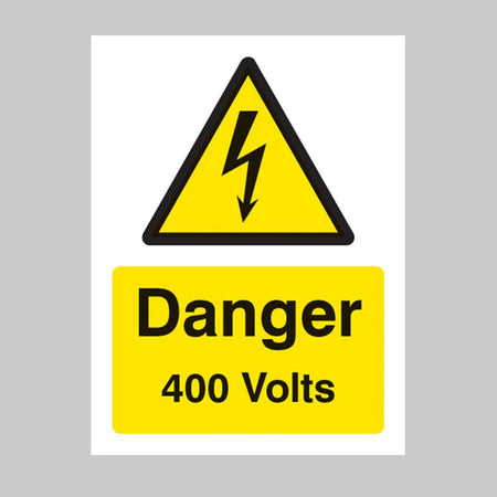 Danger 400 Volts Sign - Ready Set SuppliedDanger 400 Volts SignSelf Adhesive Vinyl24022E