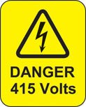 Danger 415 Volts Roll of 100 Labels 40 x 50mm - Ready Set SuppliedDanger 415 Volts Roll of 100 Labels 40 x 50mm59767