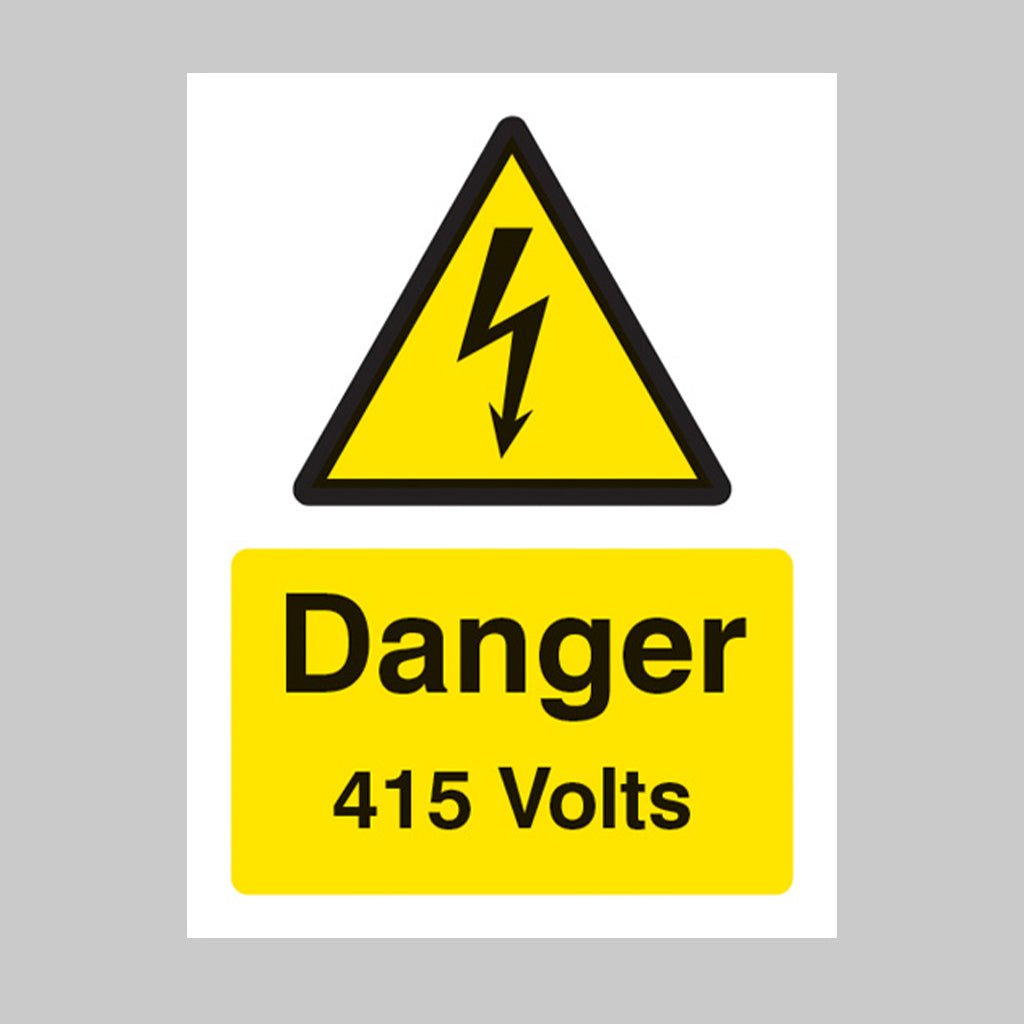 Danger 415 Volts Sign - Ready Set SuppliedDanger 415 Volts SignRigid Plastic14003E