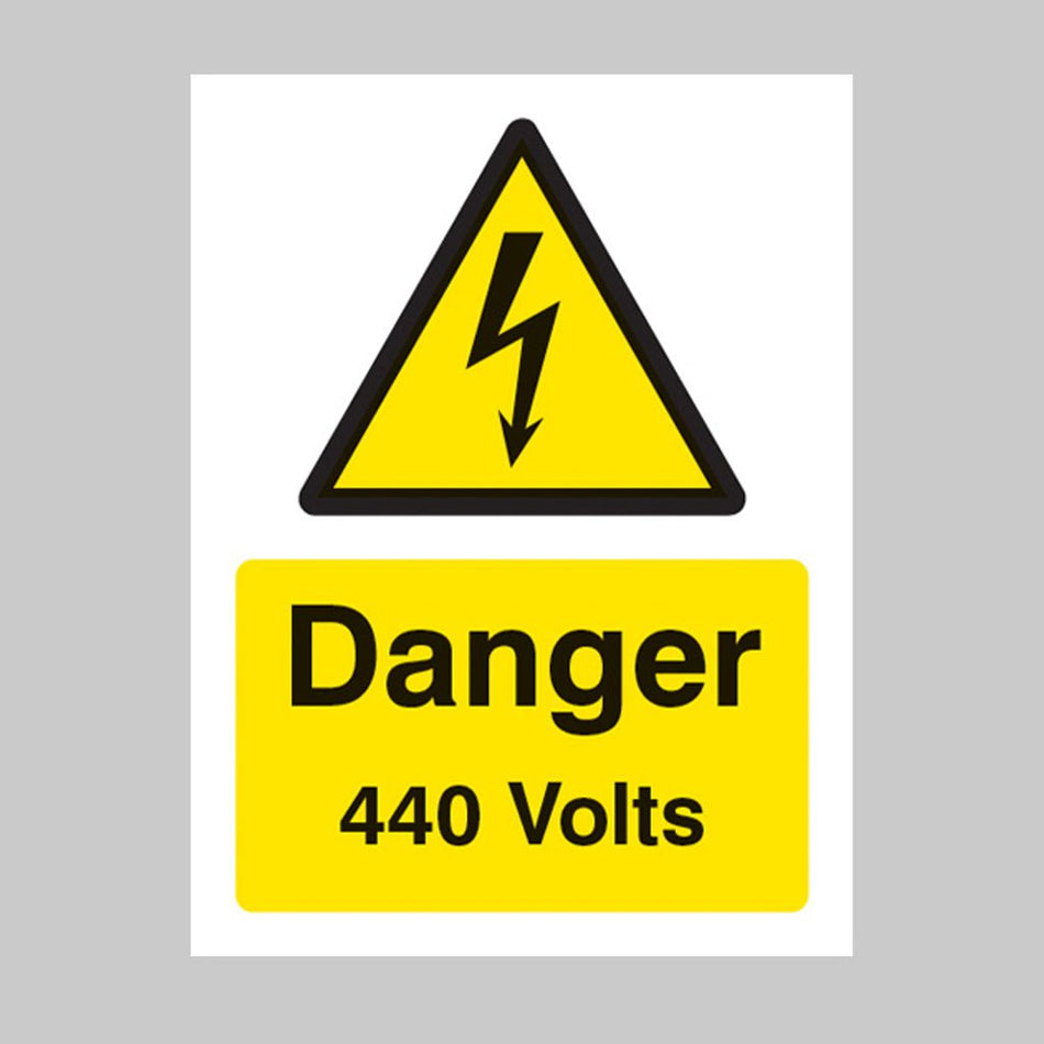 Danger 440 Volts Sign - Ready Set SuppliedDanger 440 Volts SignRigid Plastic14004E