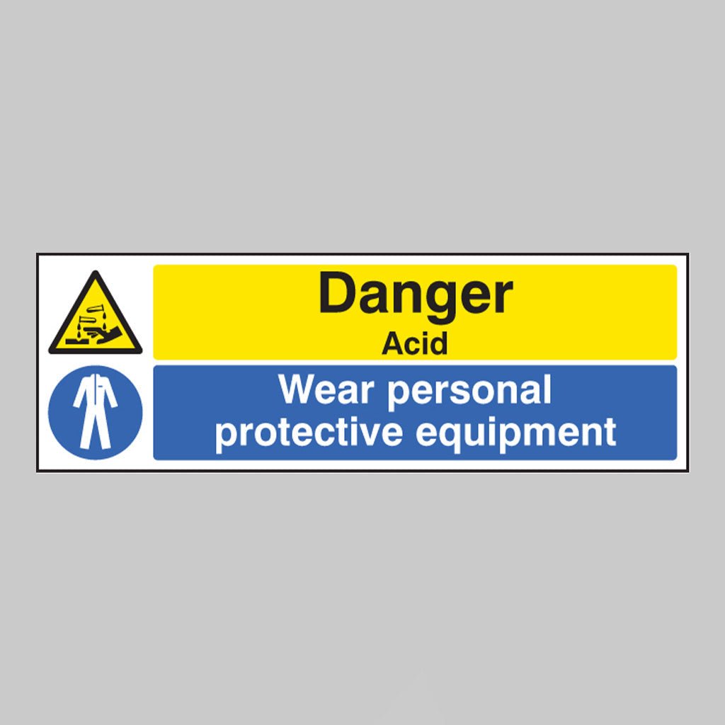 Danger Acid Wear Personal Protective Equipment Sign - Ready Set SuppliedDanger Acid Wear Personal Protective Equipment SignRigid Plastic14266G