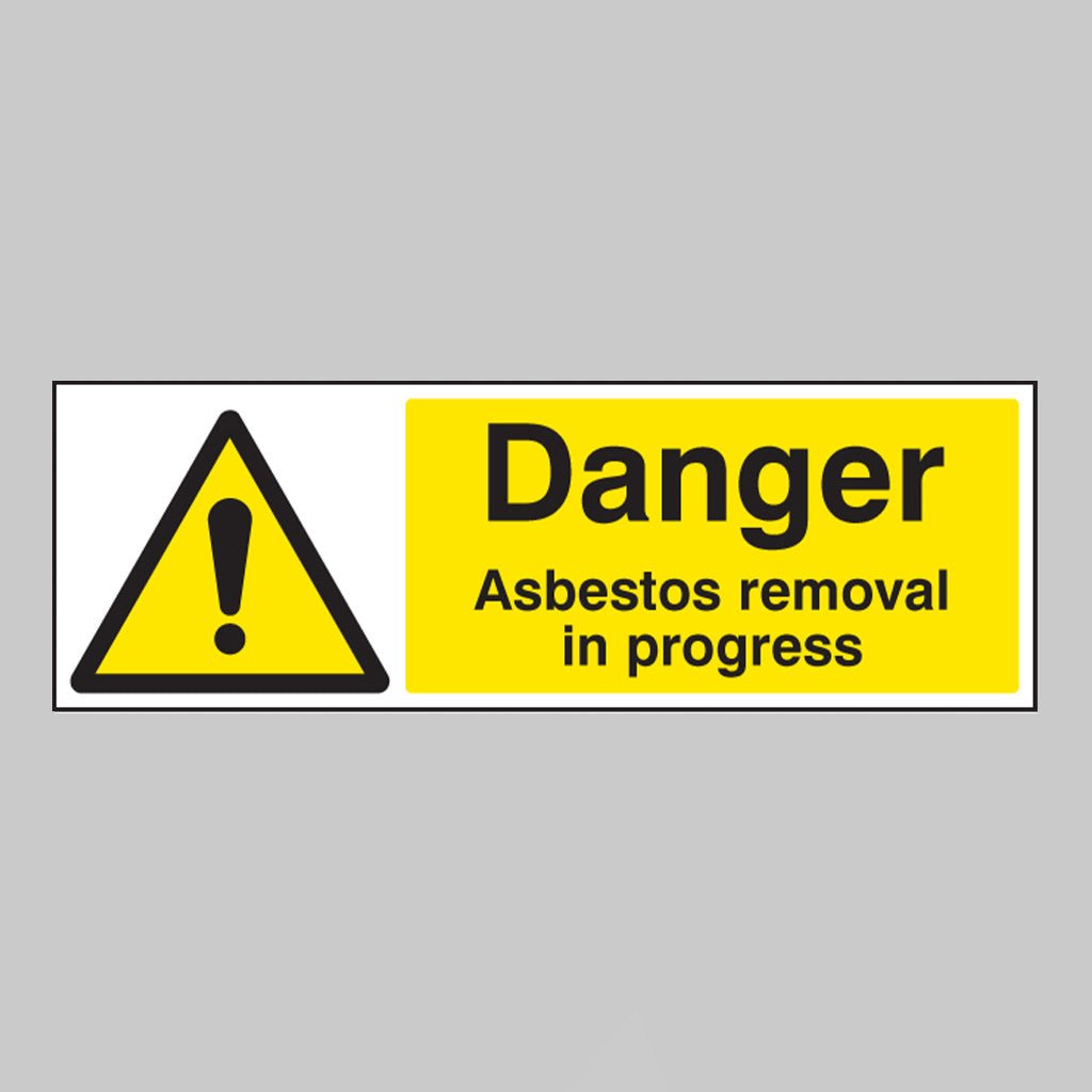Danger Asbestos Removal In Progress Sign - Ready Set SuppliedDanger Asbestos Removal In Progress SignRigid Plastic14449G