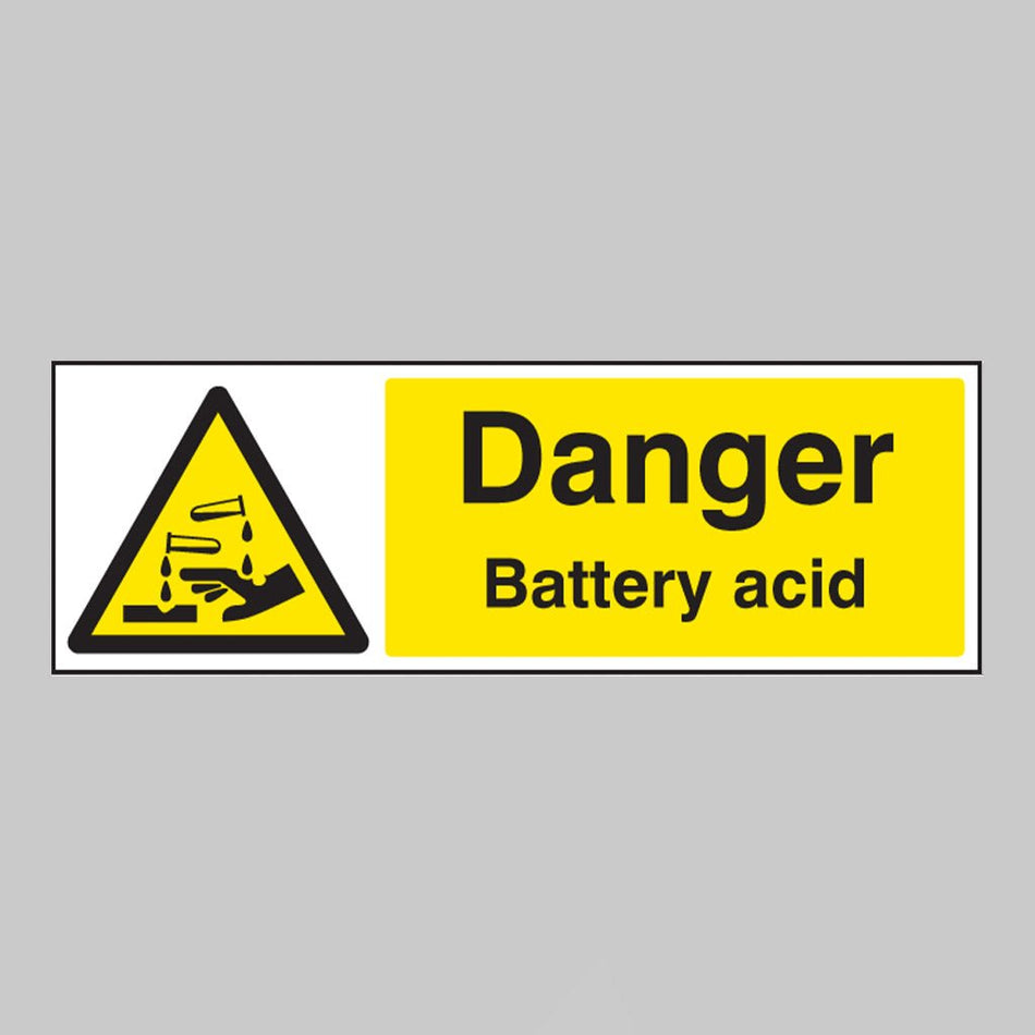 Danger Battery Acid Sign - Ready Set SuppliedDanger Battery Acid SignRigid Plastic14407G