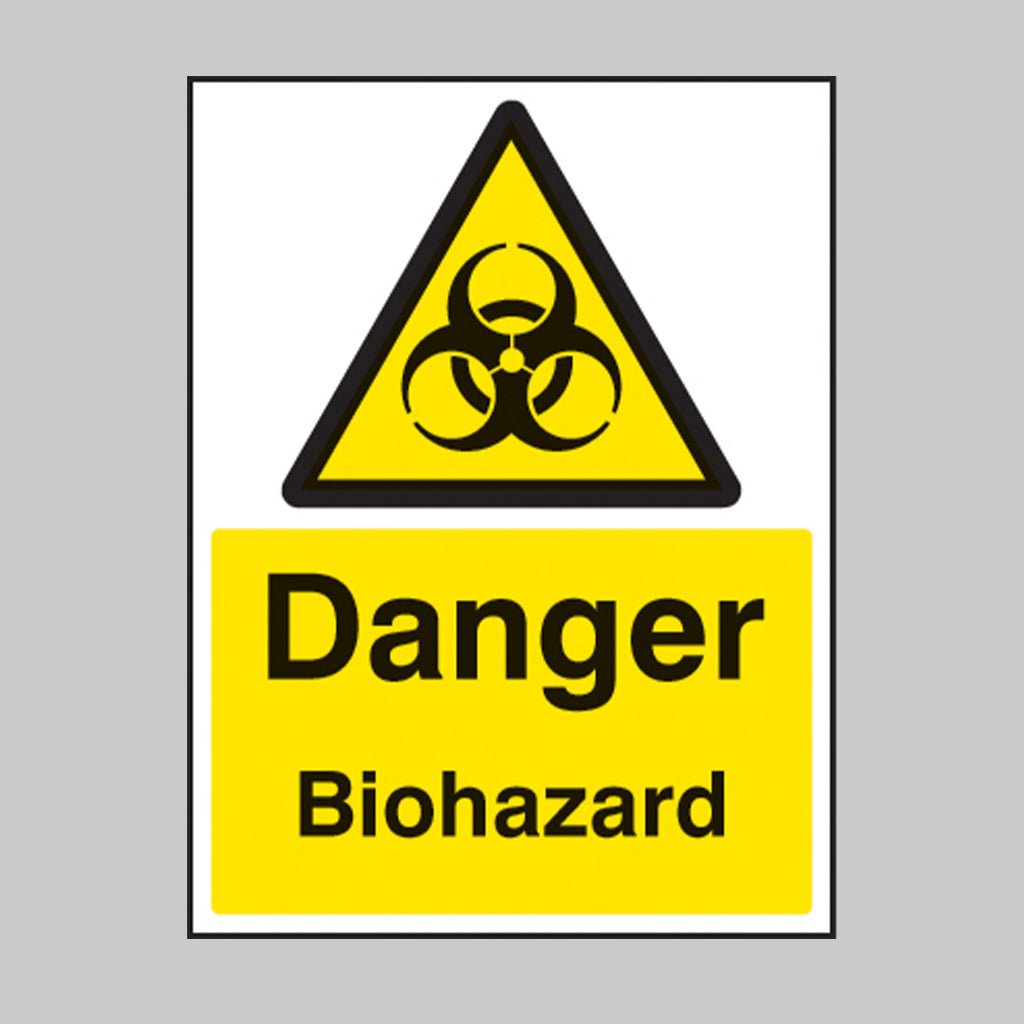 Danger Biohazard Sign - Ready Set SuppliedDanger Biohazard SignRigid Plastic14536E