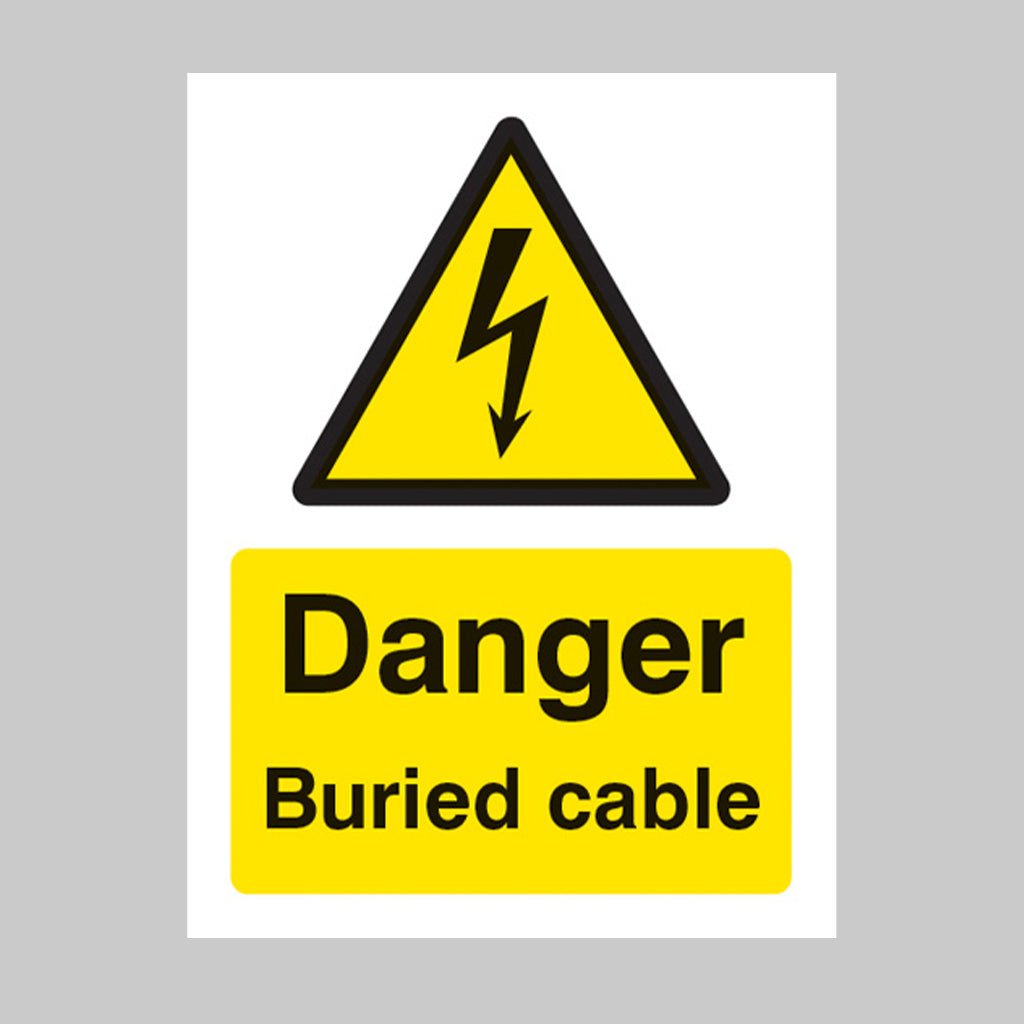 Danger Buried Cable Sign - Ready Set SuppliedDanger Buried Cable SignRigid Plastic14020E