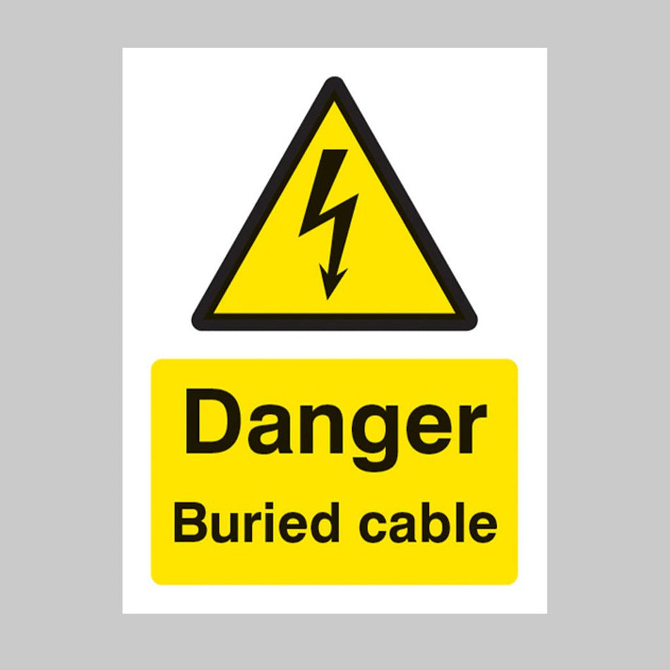 Danger Buried Cable Sign - Ready Set SuppliedDanger Buried Cable SignRigid Plastic14020E