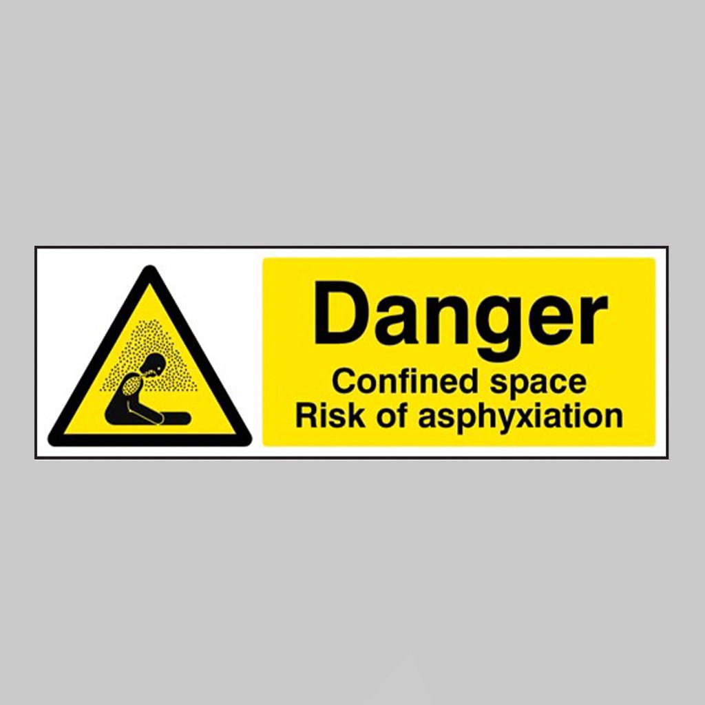 Danger Confined Space Risk Of Asphyxiation Sign - Ready Set SuppliedDanger Confined Space Risk Of Asphyxiation SignRigid Plastic14325G