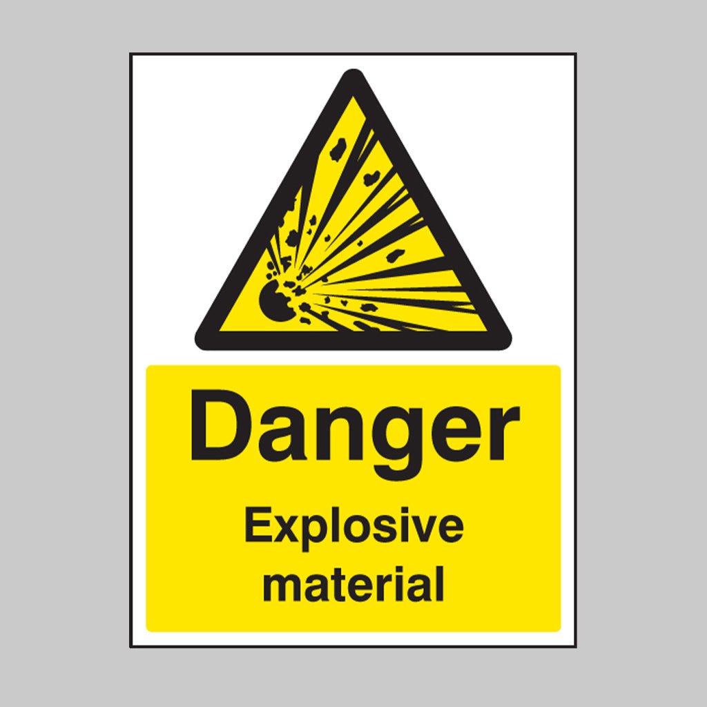Danger Explosive Material Sign - Ready Set SuppliedDanger Explosive Material SignRigid Plastic14431E