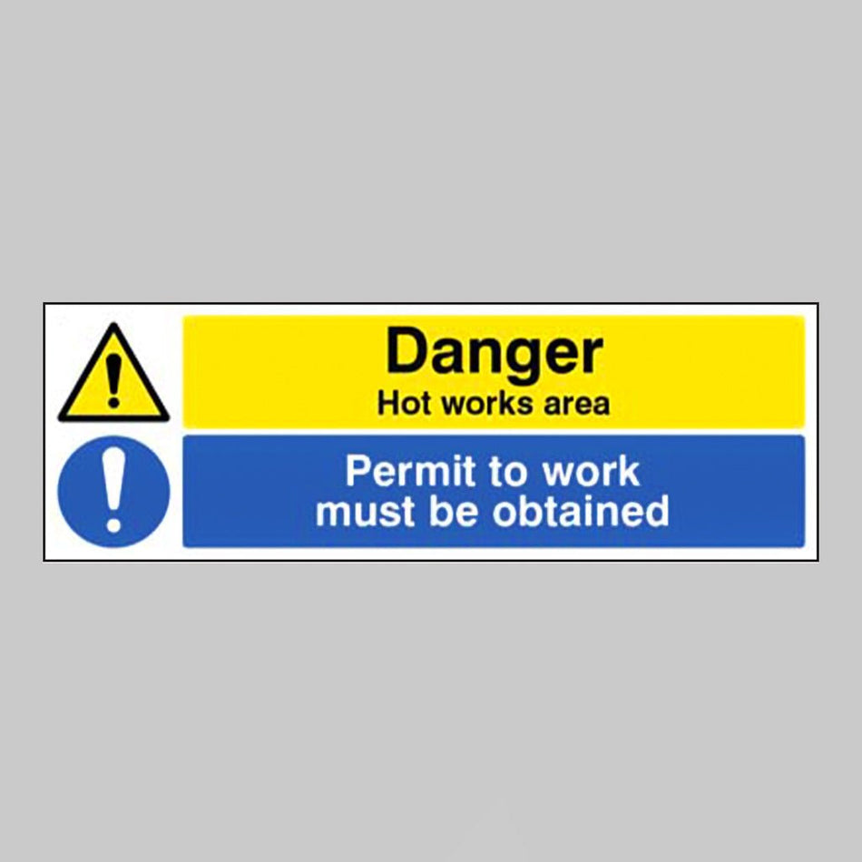 Danger Hot Works Area Permit To Work Must Be Obtained Sign - Ready Set SuppliedDanger Hot Works Area Permit To Work Must Be Obtained SignRigid Plastic14560G