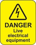 Danger Live Electrical Equipment Roll of 100 Labels 40 x 50mm - Ready Set SuppliedDanger Live Electrical Equipment Roll of 100 Labels 40 x 50mm59797