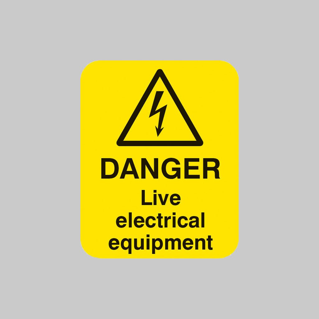 Danger Live Electrical Equipment Sheet of 25 Labels 40 x 50mm - Ready Set SuppliedDanger Live Electrical Equipment Sheet of 25 Labels 40 x 50mm54058