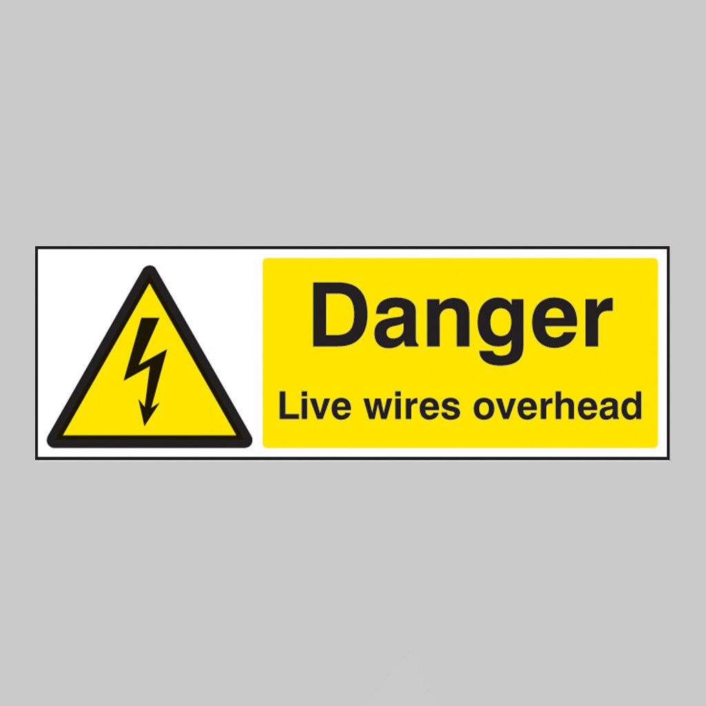 Danger Live Wires Overhead Sign - Ready Set SuppliedDanger Live Wires Overhead SignRigid Plastic14018G