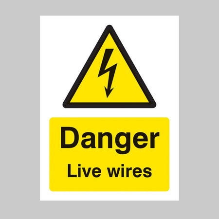 Danger Live Wires Sign - Ready Set SuppliedDanger Live Wires SignRigid Plastic14010E