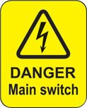 Danger Main Switch Roll of 100 Labels 40 x 50mm - Ready Set SuppliedDanger Main Switch Roll of 100 Labels 40 x 50mm59796