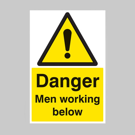 Danger Men Working Below Sign - Ready Set SuppliedDanger Men Working Below SignRigid Plastic14203P