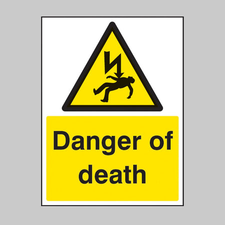 Danger of Death Sign - Ready Set SuppliedDanger of Death SignRigid Plastic14013E