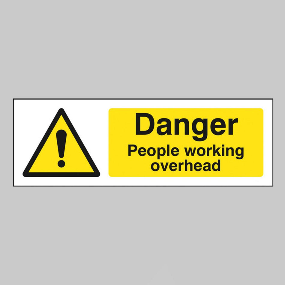 Danger People Working Overhead Sign - Ready Set SuppliedDanger People Working Overhead SignRigid Plastic14335G