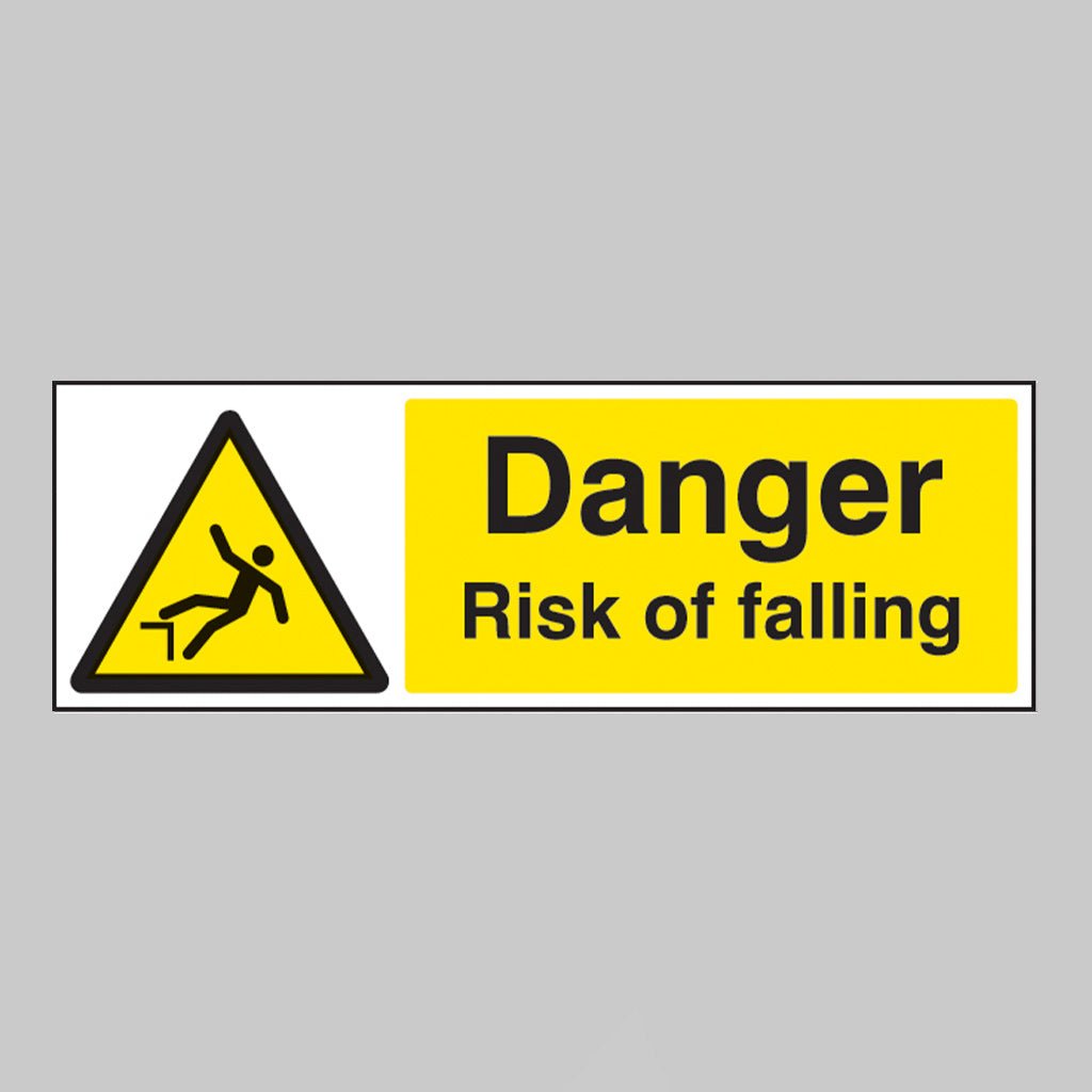 Danger Risk Of Falling Sign - Ready Set SuppliedDanger Risk Of Falling SignRigid Plastic14494G