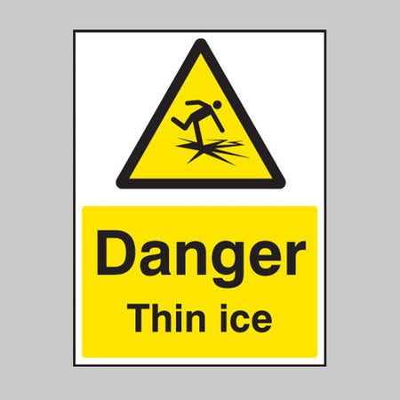 Danger Thin Ice Sign - Ready Set SuppliedDanger Thin Ice SignRigid Plastic14275E