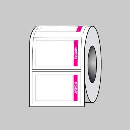 Day Of The Week Labels (Monday) 75 x 50mm Roll of 100 (Removable Matt Polypropylene) - Ready Set SuppliedDay Of The Week Labels (Monday) 75 x 50mm Roll of 100 (Removable Matt Polypropylene)53688