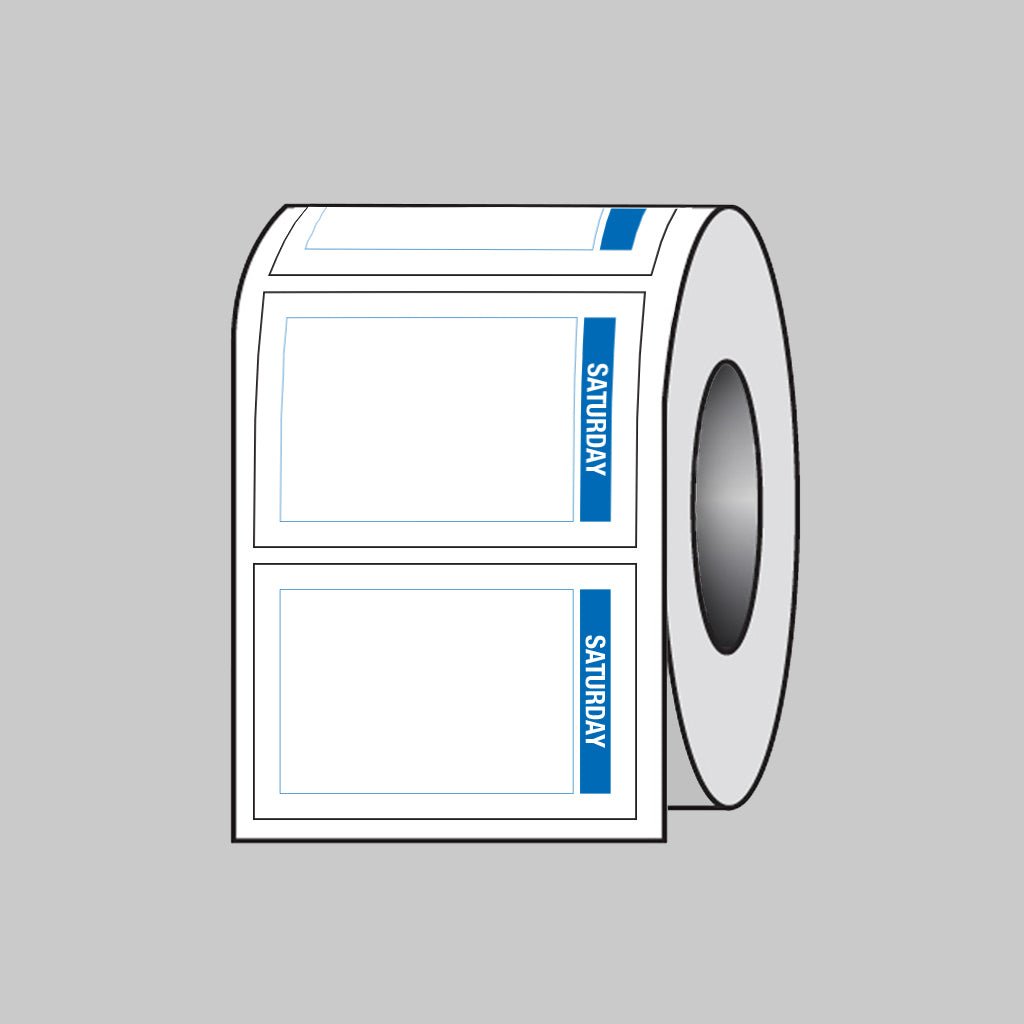 Day Of The Week Labels (Saturday) 75 x 50mm Roll of 100 (Removable Matt Polypropylene) - Ready Set SuppliedDay Of The Week Labels (Saturday) 75 x 50mm Roll of 100 (Removable Matt Polypropylene)53689
