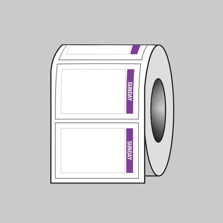 Day Of The Week Labels (Sunday) 75 x 50mm Roll of 100 (Removable Matt Polypropylene) - Ready Set SuppliedDay Of The Week Labels (Sunday) 75 x 50mm Roll of 100 (Removable Matt Polypropylene)53690